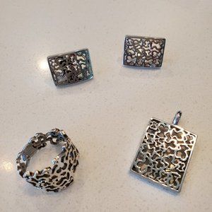 Vintage TOUS sterling silver jewelry set.